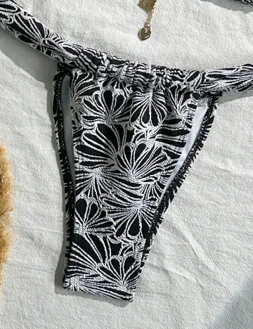 Costum de baie SHEIN, negru/alb