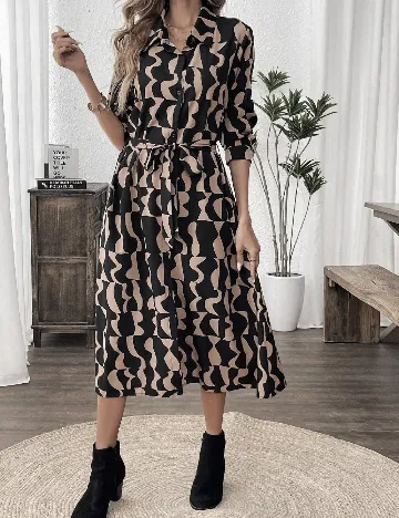 Rochie medie SHEIN, negru/maro