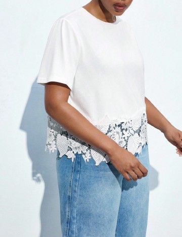 Tricou SHEIN CURVE, alb