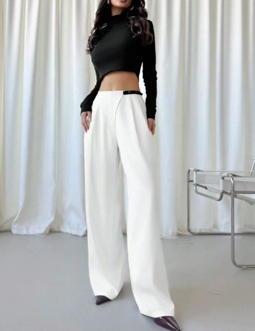 Pantaloni SHEIN, alb