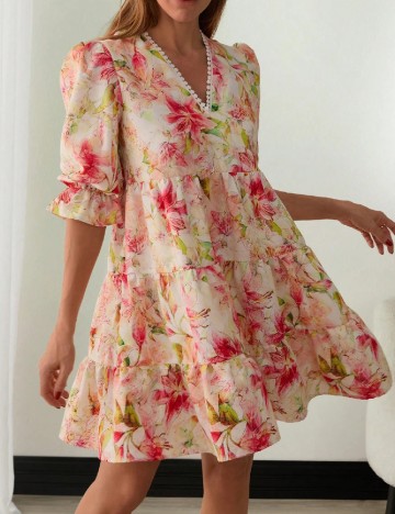 Rochie scurta SHEIN, floral print