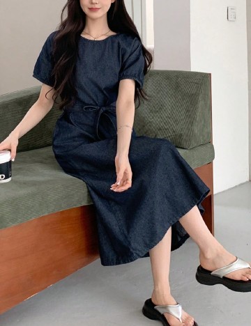 Rochie medie Dazy, bleumarin