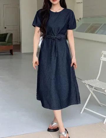 Rochie medie Dazy, bleumarin