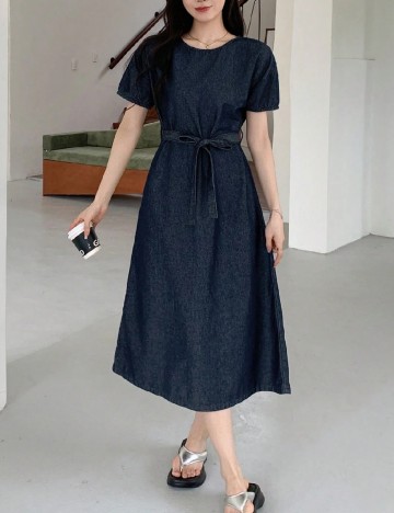Rochie medie Dazy, bleumarin