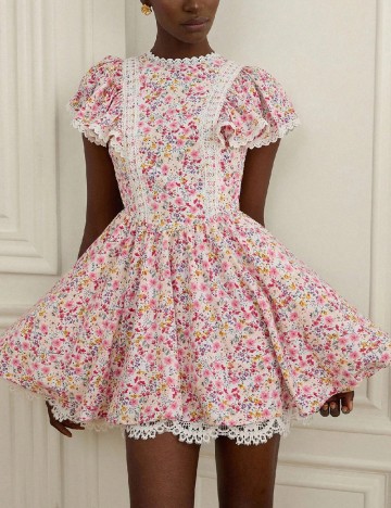 Rochie scurta Aveloria, floral print