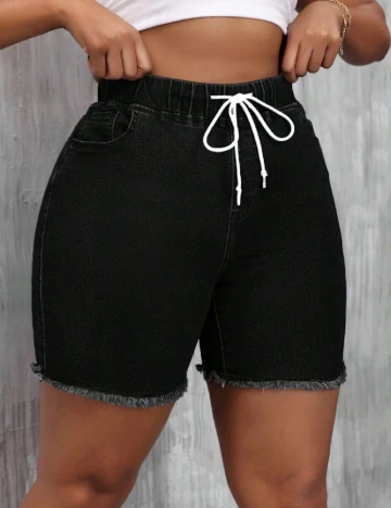 Pantaloni scurti SHEIN CURVE, negru