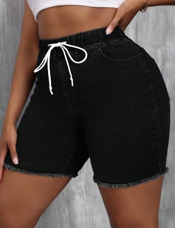 Pantaloni scurti SHEIN CURVE, negru