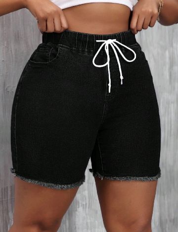 Pantaloni scurti SHEIN CURVE, negru