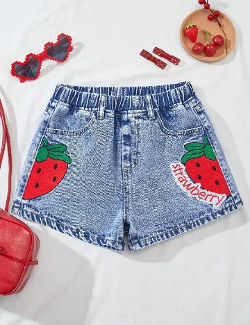 Pantaloni scurti Shein Kids, albastru