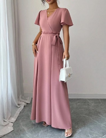 Rochie lunga SHEIN, roz pudra