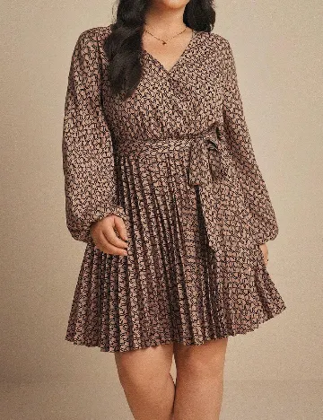 Rochie scurta SHEIN CURVE, maro