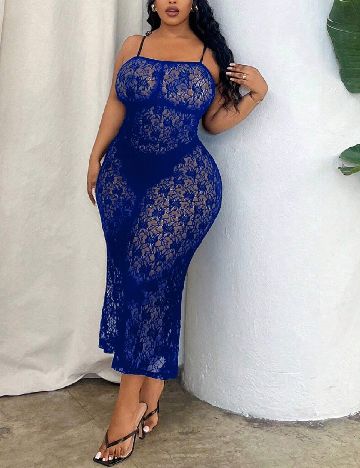 Rochie medie SHEIN CURVE, albastru