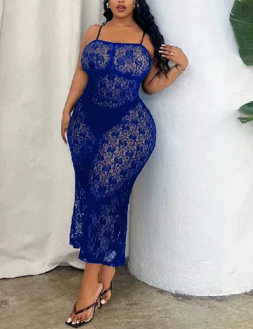 Rochie medie SHEIN CURVE, albastru