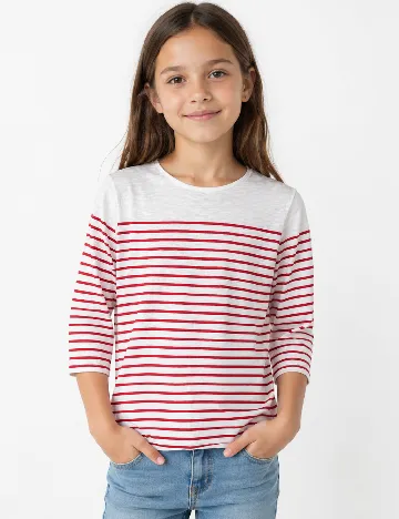 Bluza Zara, alb/rosu