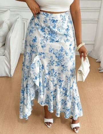 Fusta SHEIN CURVE, floral print