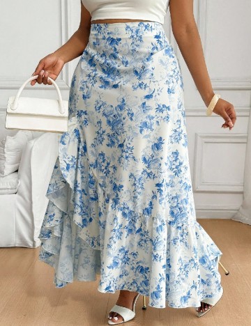 Fusta SHEIN CURVE, floral print