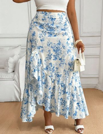 Fusta SHEIN CURVE, floral print