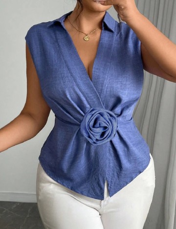 Bluza SHEIN CURVE, albastru
