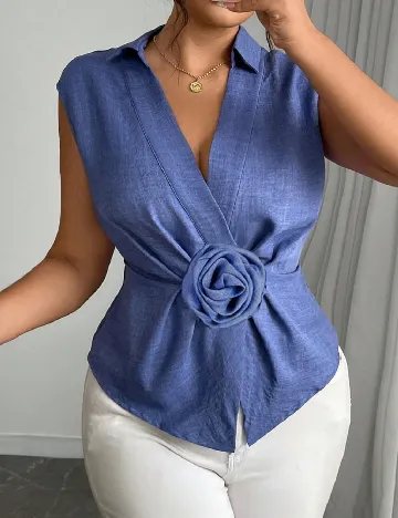Bluza SHEIN CURVE, albastru