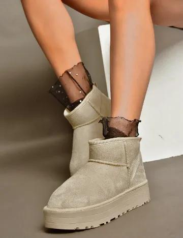 Ghete Fox Shoes, bej