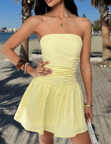 Rochie scurta SHEIN, galben