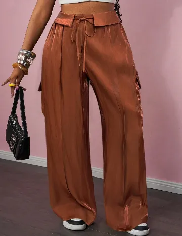 Pantaloni SHEIN CURVE, maro