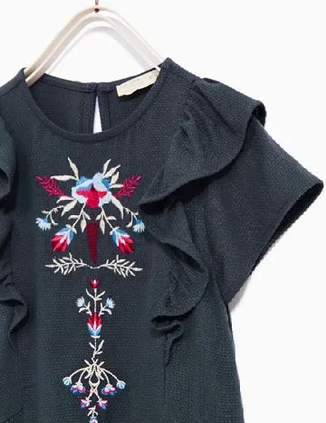 Rochie scurta Zara, gri petrol