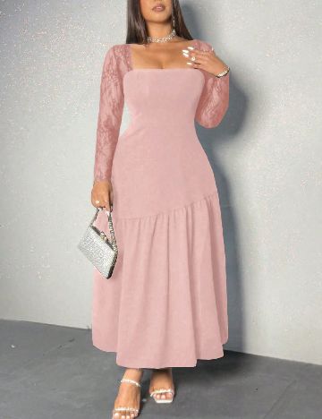 Rochie lunga SHEIN CURVE, roz