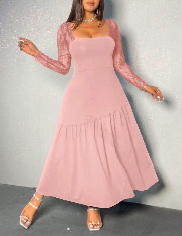Rochie lunga SHEIN CURVE, roz