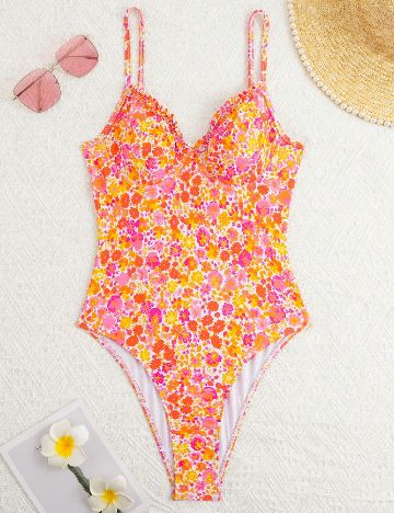Costum de baie SHEIN, floral print