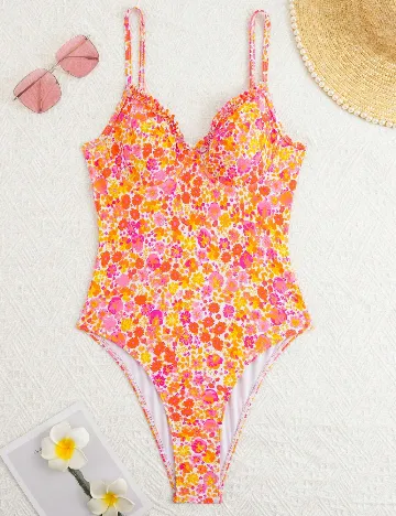 Costum de baie SHEIN, floral print