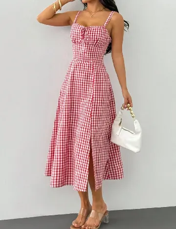Rochie medie SHEIN, rosu/alb