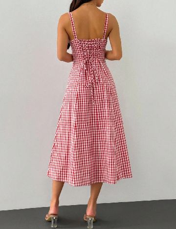 Rochie medie SHEIN, rosu/alb