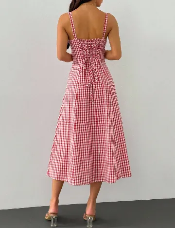 Rochie medie SHEIN, rosu/alb