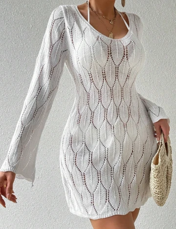 Rochie de plaja SHEIN, alb