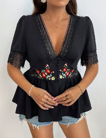 Bluza SHEIN CURVE, negru