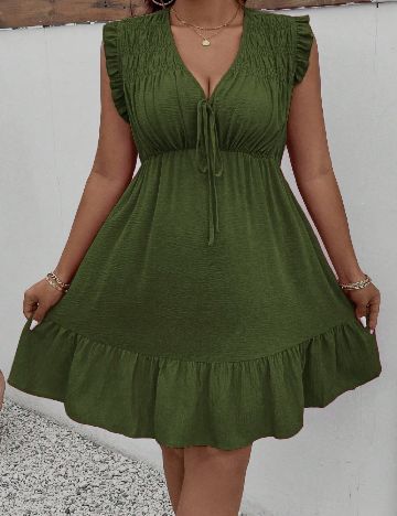Rochie scurta SHEIN CURVE, verde