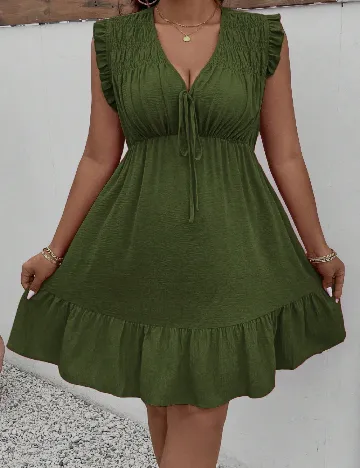 Rochie scurta SHEIN CURVE, verde