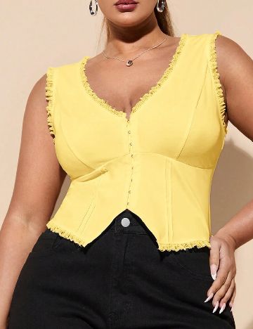 Top SHEIN CURVE, galben