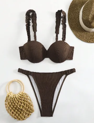 Costum de baie SHEIN, maro