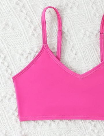 Costum de baie Shein Kids, roz/alb