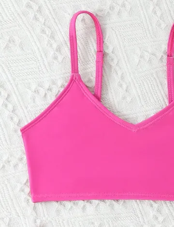 Costum de baie Shein Kids, roz/alb