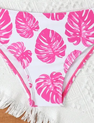 Costum de baie Shein Kids, roz/alb