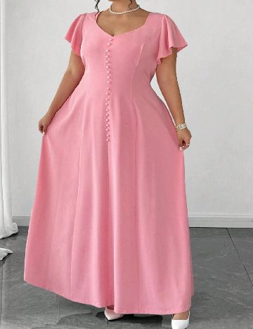 Rochie lunga SHEIN CURVE, roz
