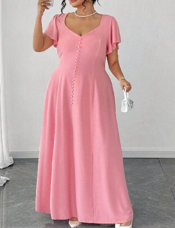 Rochie lunga SHEIN CURVE, roz