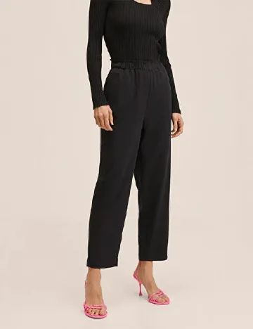 Pantaloni Mango Violeta, negru