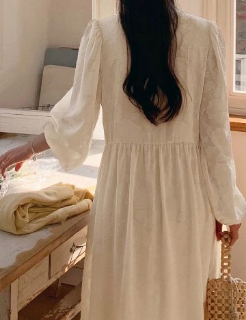 Rochie medie Dazy, crem