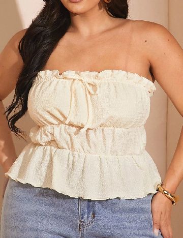 Top SHEIN CURVE, crem