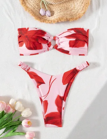 Costum de baie SHEIN, roz/rosu