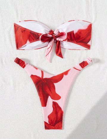 Costum de baie SHEIN, roz/rosu